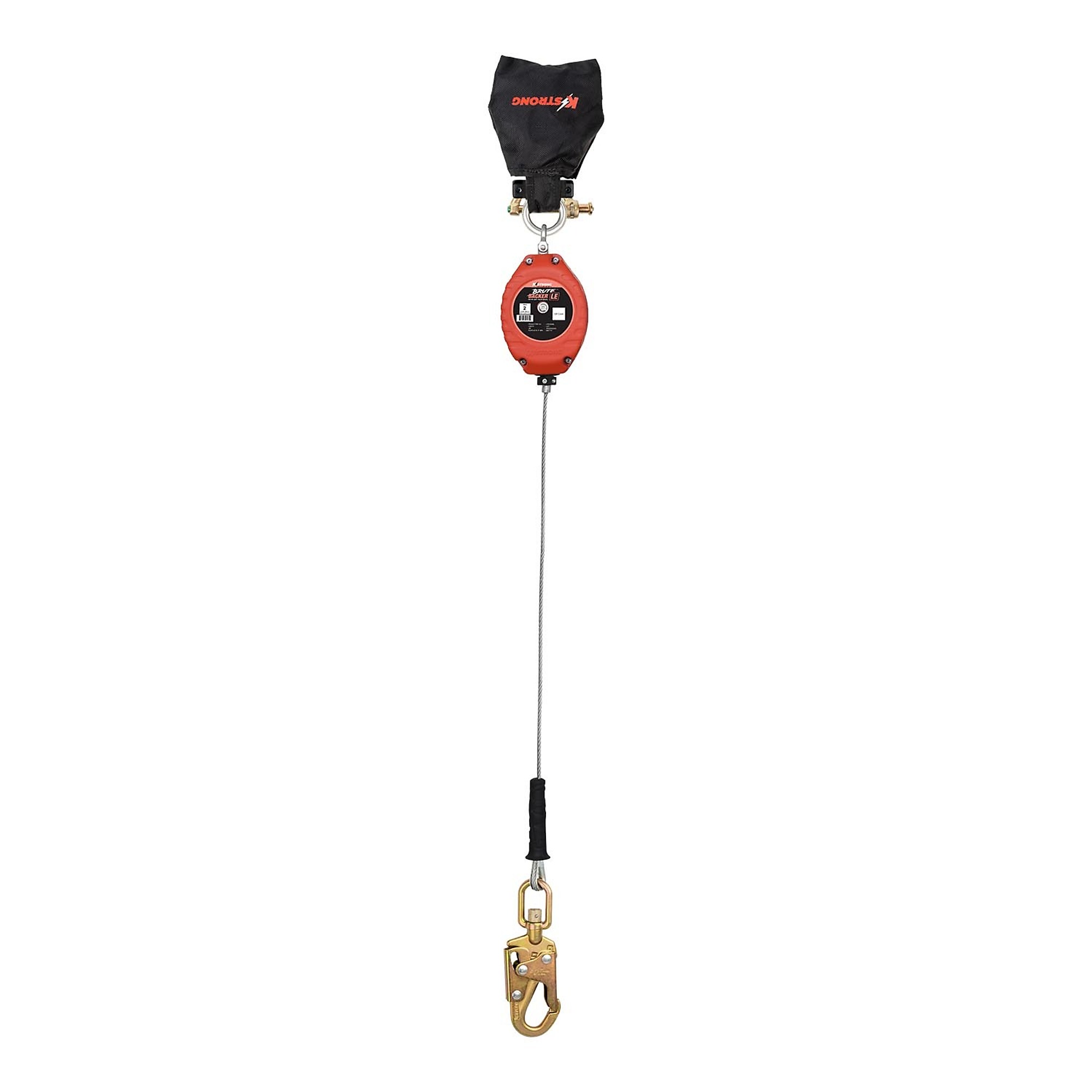 KStrong Brute Backer LE Cable SRL-P — 8.5ft., Swivel Snap Hook, 310 Lb. Capacity, Model# UFS310206L